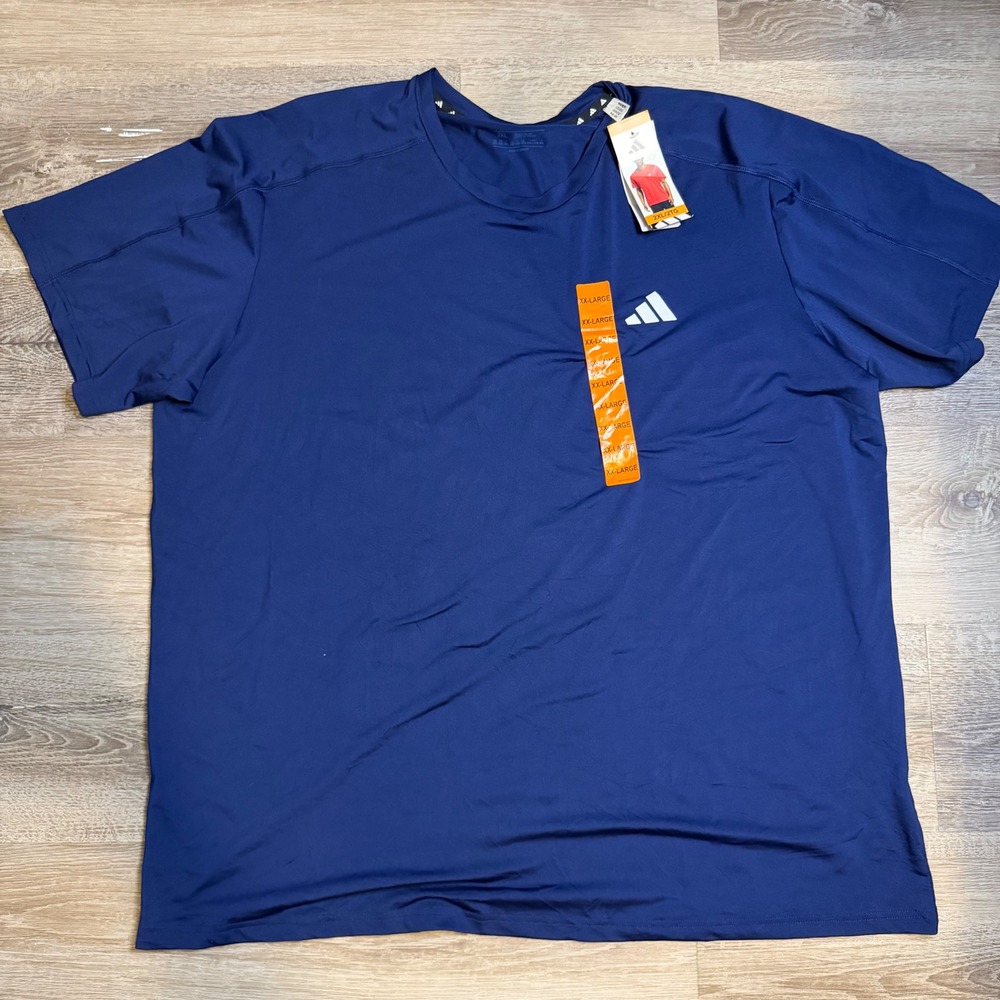 Adidas Mens Victory Blue Training Athletic T-Shirt 2XL JX5406 NWT